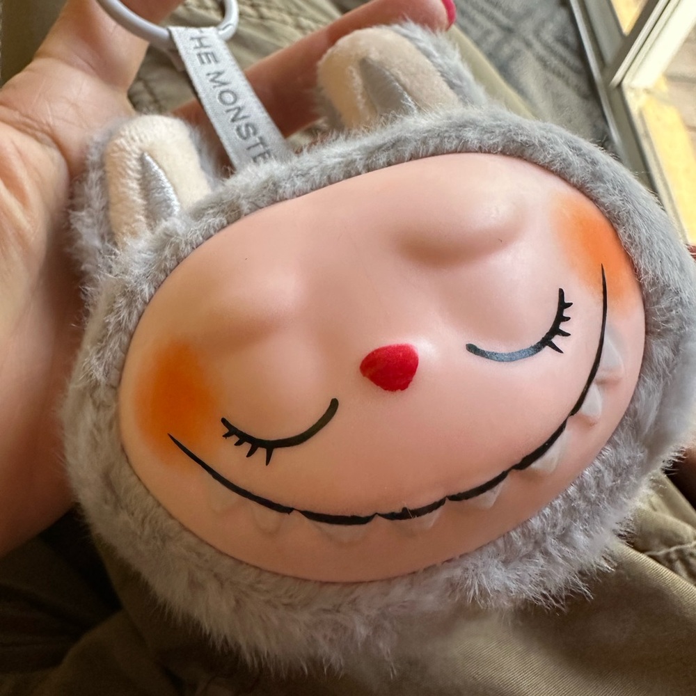 Gray Lafufu Monster Plush Keychain